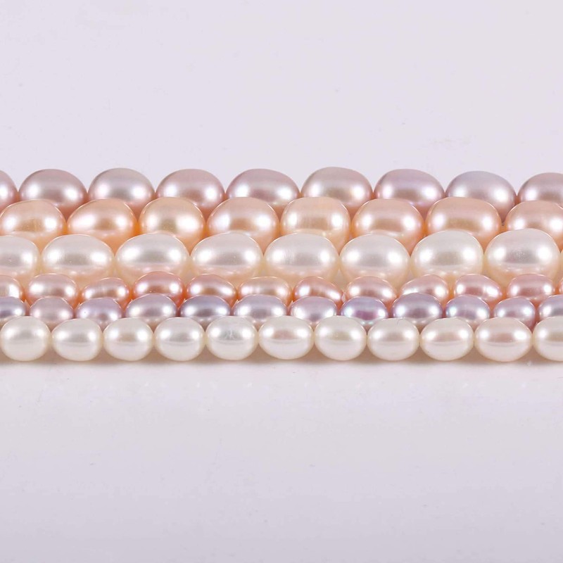 Perlas de agua dulce naturales, abalorio ovaladas de 38 cm,