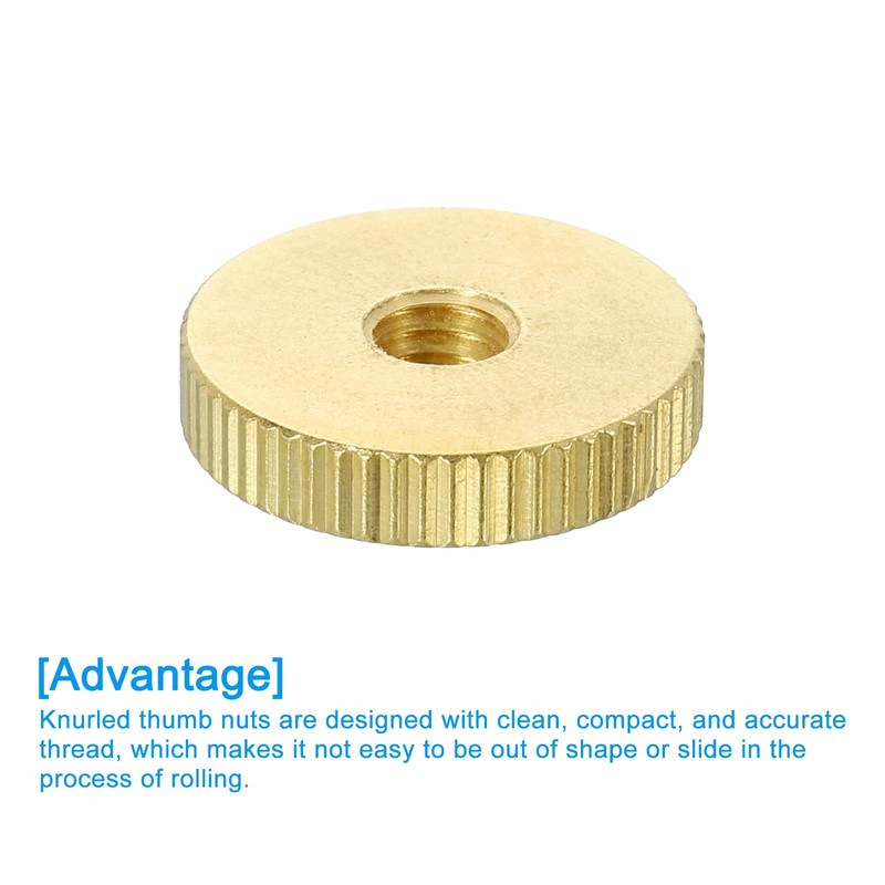 sourcing map Knurled Thumb Nuts, 6Pcs M6 x D20mm x