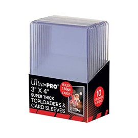 Ultra Pro 3 x 4 Super Grueso 130PT Toploader con fundas gruesas para tarjetas (paquete de 10)