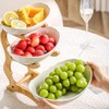 HOMKULA Fruit Bowl for Kitchen Counter - 3 Tier Ceramic