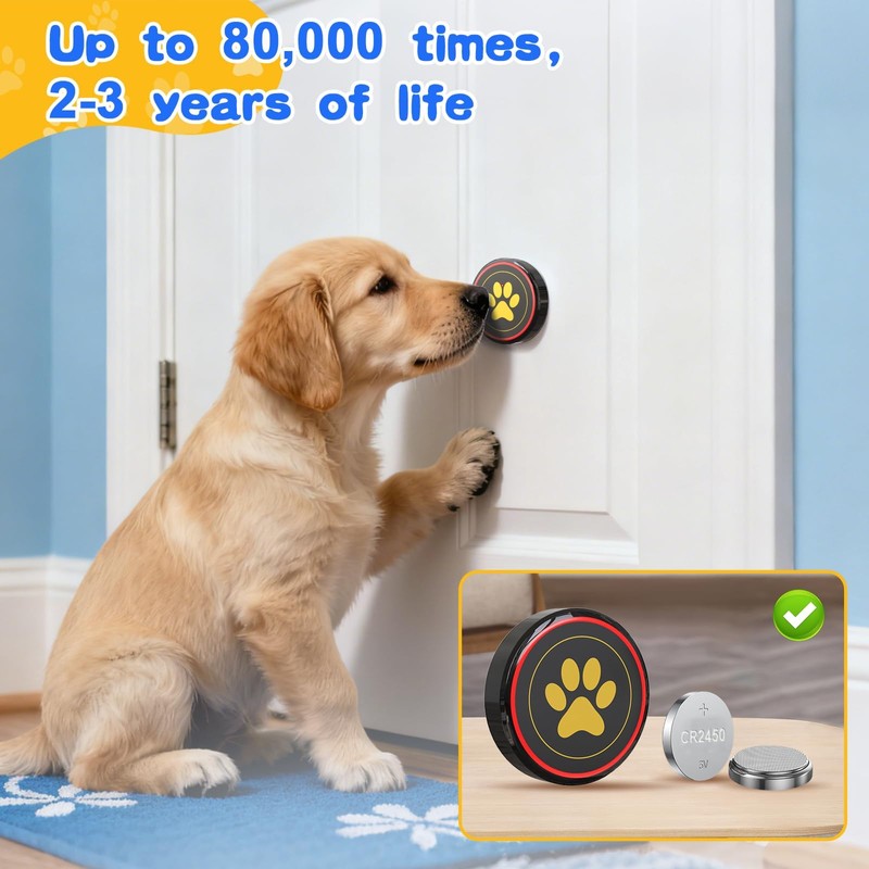 Dog Door Bell for Potty Training, IP55 Waterproof, 55 Ringtones,