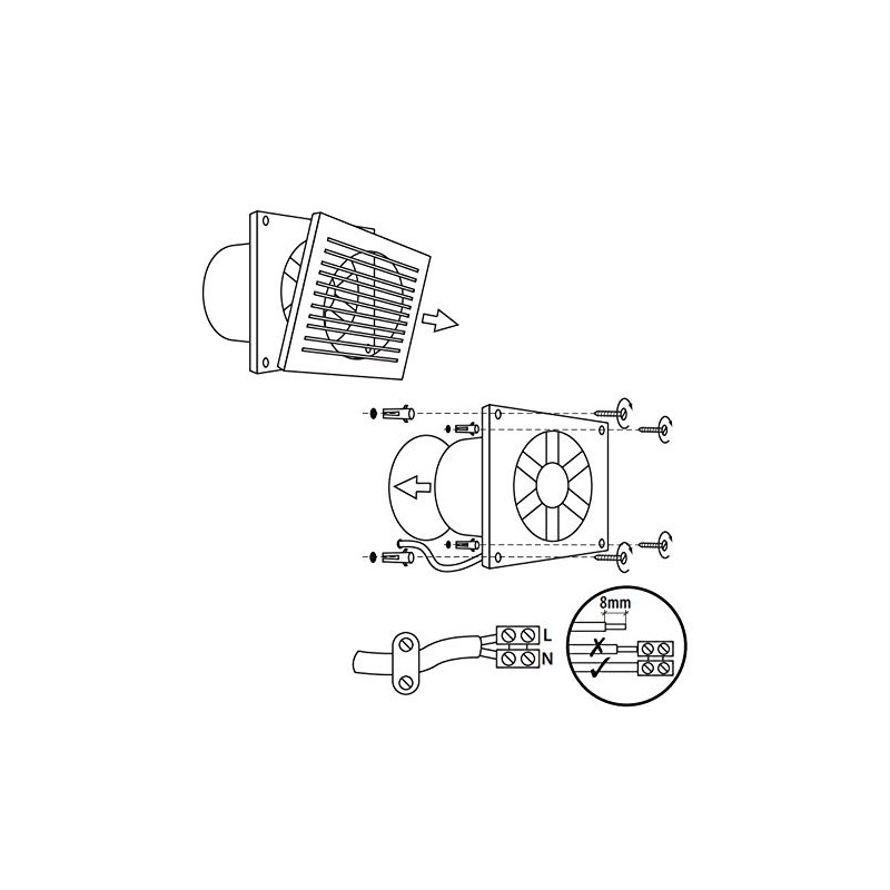 100mm 4" Inch Wall Mounted Recessed Toilet Bathroom Kitchen Extractor