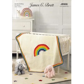James Brett Double Knit Pattern Kids Baby Rainbow Design Blanket JB906