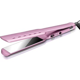 Nano Titanium 1.7" Wide Flat Iron for All Hair - Straightener with 5 Temps and Dual Voltage:_Purple