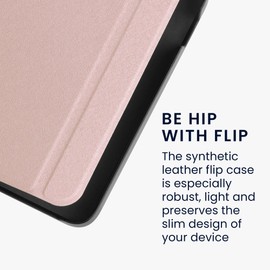 kwmobile Flip Case Compatible with Tolino Vision 6 Case - eReader Case Made of Faux Leather - Cover - Rose Gold