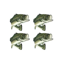 Rogue River Tactical 4X Bass Fish Decal Bumper Sticker 4x4 Inch Auto Decal Car Truck Boat RV Real Life Rod Tackle Box