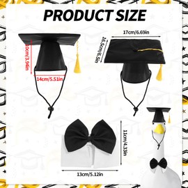 Lyreh 1 Set Porch Goose Graduation Clothes, Graduation Hat with Yellow Porch Goose Outdoor Patio Yard Lawn Decoration(Black)