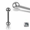 eeddoo Ti-Gloss Silver Titanium Piercing Bar, Titanium