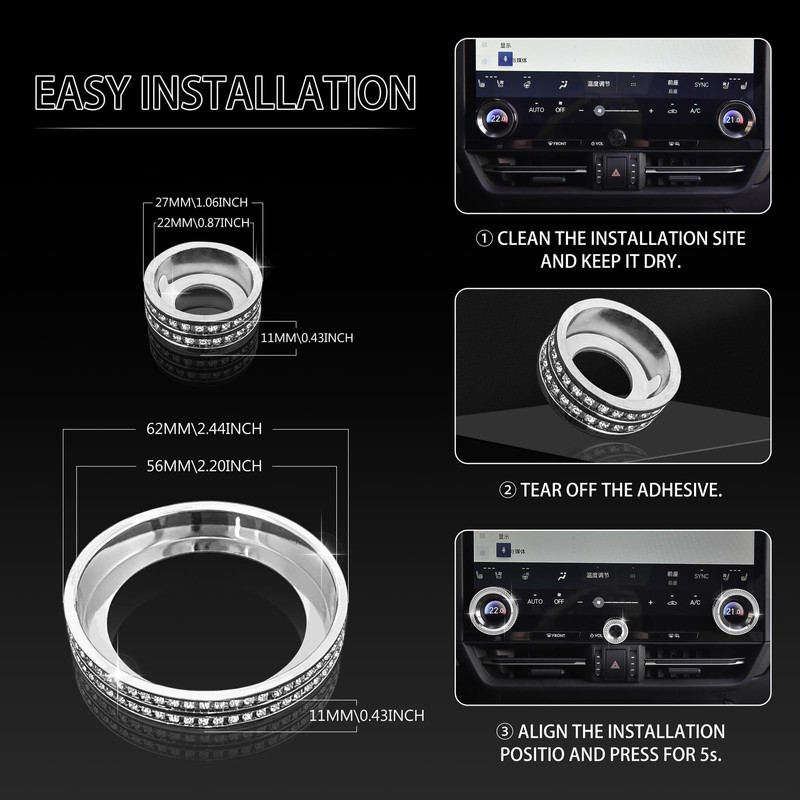 HHLOU Air Conditioning Knob Cover Fit for Lexus NX RX