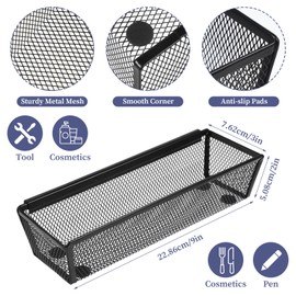 Limbeuuu 10 Pack Silverware Drawer Organizer 9 x 3 x 2 Inch Mesh Utensil Organizer for Kitchen Drawers with Interlocking Arm for Flatware Knives Spoons Fork Cosmetic Utensil Tabletop Storage Tray