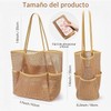 Bolsa de Playa para Mujer,Tote Bag Mujer de Malla Plegable,Amarillo