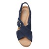 Clarks Collection Women's Giselle Dove Wedge Sandal, Navy Nubuck, 8.5