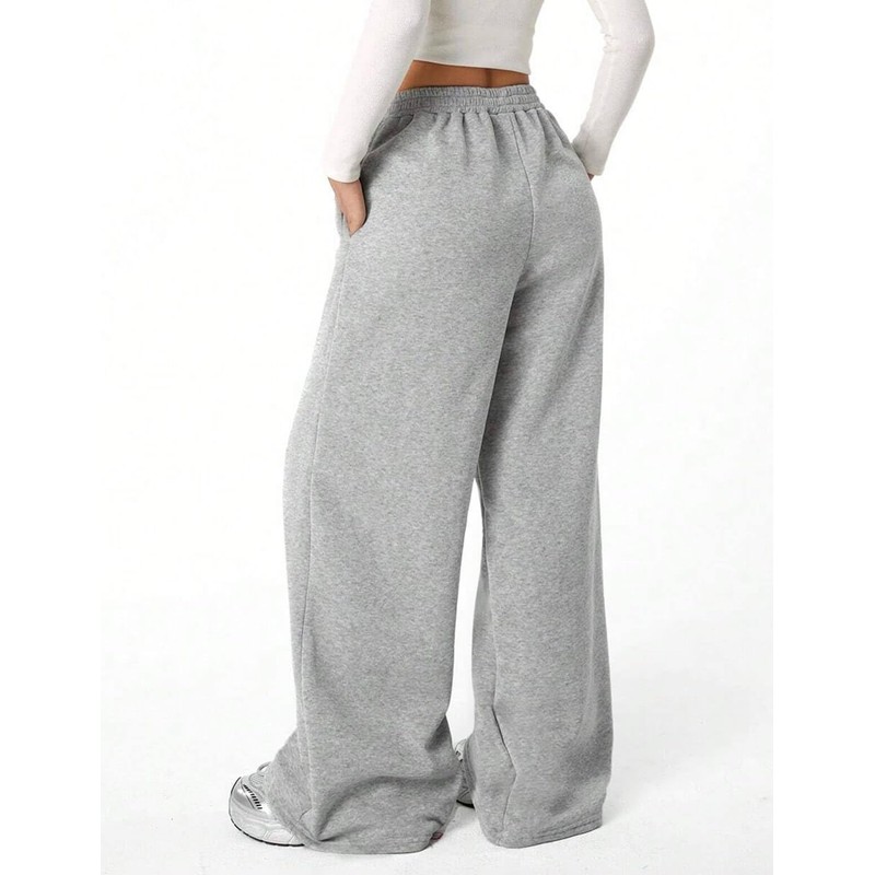FACDIBY Fleece Lined Sweatpants for Women Wide Leg High Waisted