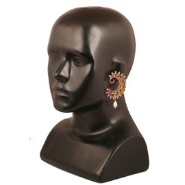 Touchstone Indian Bollywood Glamorous Handcrafted Contemporary Rhinestone Crystal Designer Jewelry Long Chandelier Earrings in Gold Or White Tone for Women., Rhinestone, No Gemstone