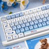 COOMICKEY PBT Keycaps 135 Keys Cartoon Blue White Keycap Set