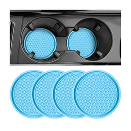 Car Cup Holder Coaster, 4 Pack Non-Slip Insert Coasters, Universal Durable Auto Cup Mat, 2.75 Inch Flexible Silicone Pad for Car Interior, Vehicle Accessories for Men and Women