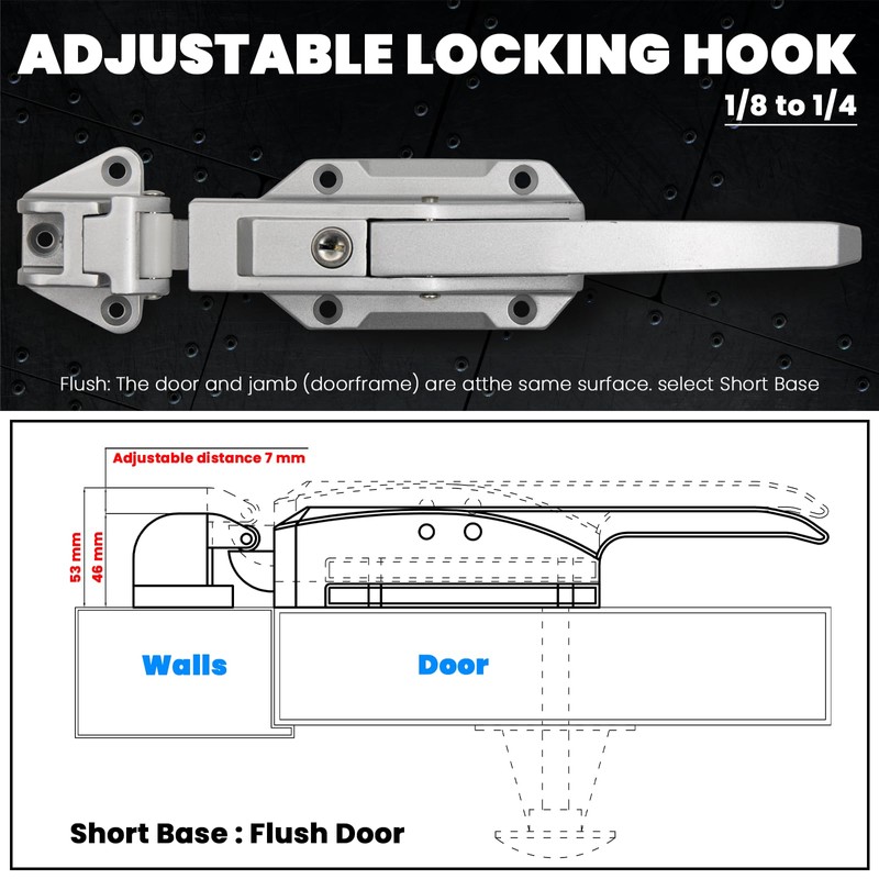 Preruner Walk in Cooler Door Closer Complete Latch Kit, Walk