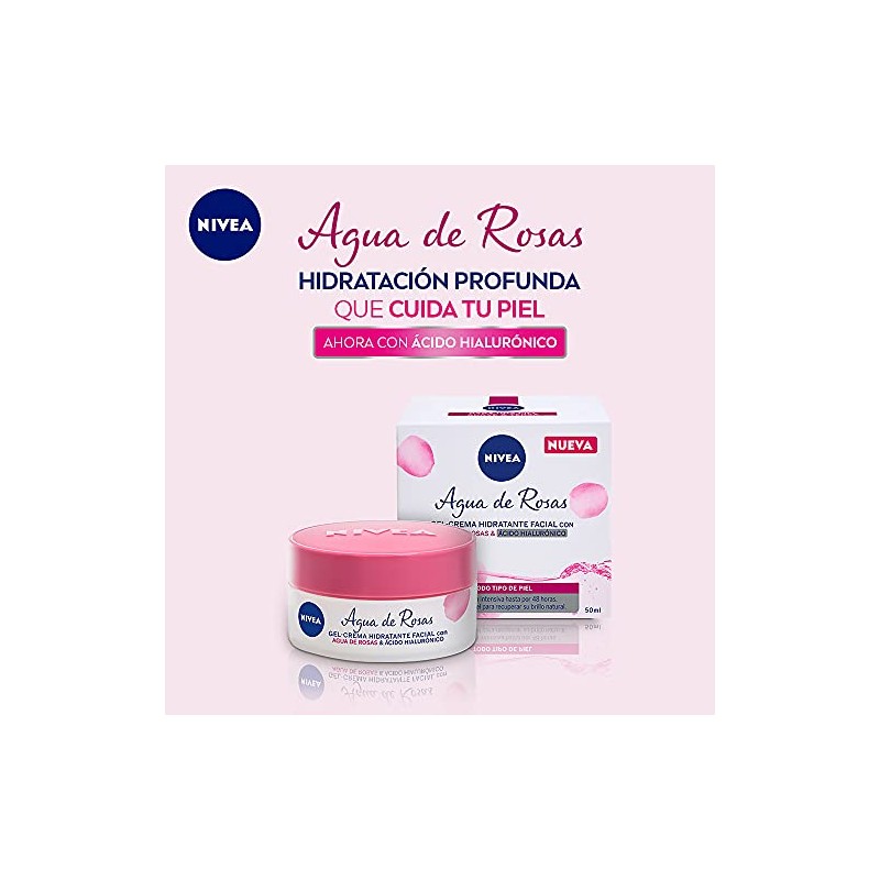 Nivea Agua Rosas Gel Crema Hidratante Ácido Hialurónico Una Piel