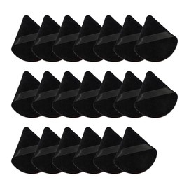 LannuMet 20 Pcs Soft Triangle Powder Puff Velour Makeup Powder Puff Sponge Loose Powder Puffs Makeup Tool,Black