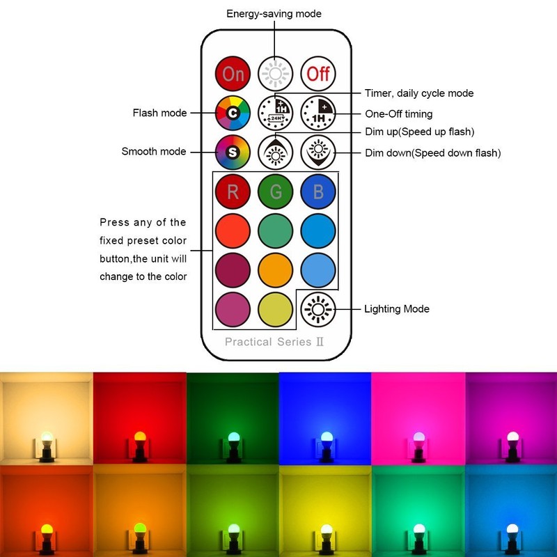 ILC RGB LED Light Bulb, Color Changing Light Bulb, 40W