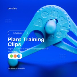 BENDIES 25 Pack Plant Clips - Adjustable LST Low Stress Training Plant Support Clips for Plant Training - Plant Stem Support - Grow Tent Accessories - Plant Ties + Plants Accessories LST (Blue)