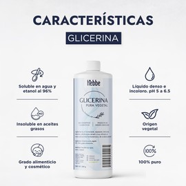 HEBBE - Glicerina vegetal 500 g | Remedio para la irritación e inflamación | Para todo tipo de piel | Refuerza la barrera de la piel | Atenúa los signos de expresión y arrugas | Contenido: 500 g