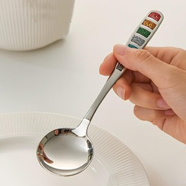 Turbokey 7.3 Inch Soup Spoons Set 304 Stainless Steel Spoons Classic Design Tablespoon Mirror Polished for Home Restaurant Kitchen and Dishwasher Safe (2Pcs, Rainbow2)