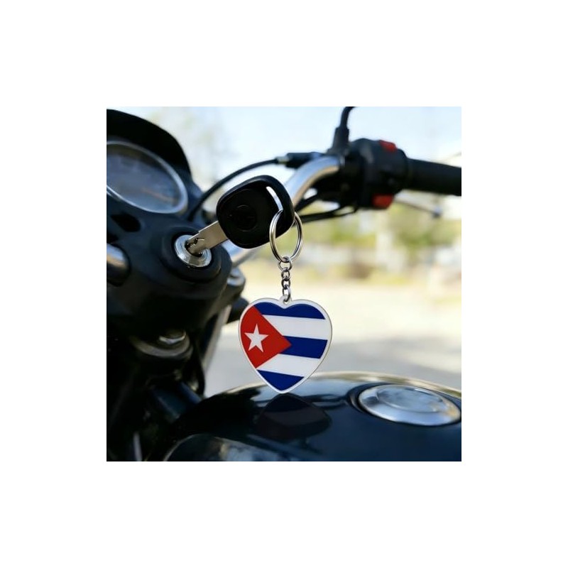 JAVD Llavero cubano con bandera de Cuba, paquete de 2,