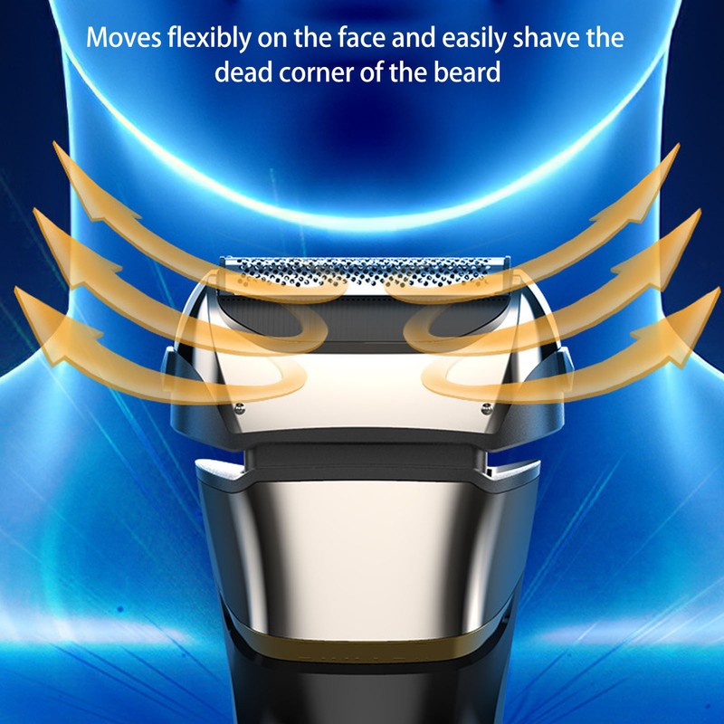 Men Cordless Electric Face Shaver Digital Display USB Rechargeable Washable