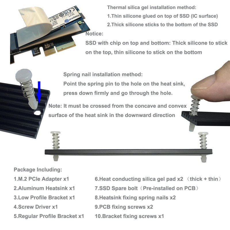 Bejavr M.2 NVME to PCIe 3.0/4.0 x4 Adapter, NVME/AHCI SSD
