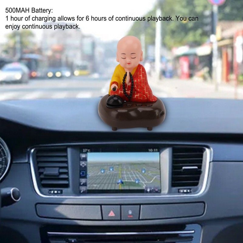 Little Monk Figurine USB Charging 6 Songs Music LED Nodding