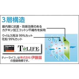 TRUSCO TRCM-L Green Tea Catechin Mask, Size L, Pack of 50