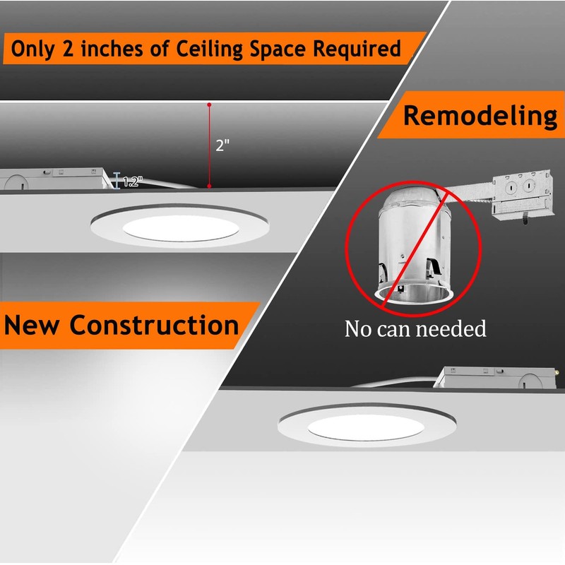 JJiuzming 8 Inch LED Recessed Light,18W 6000k Daylight,No Dimmable,1Pack Ultra