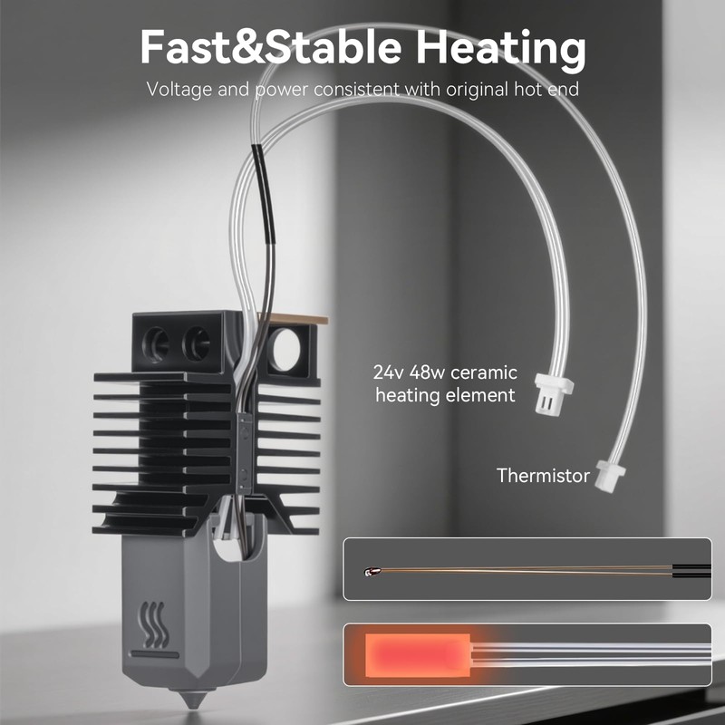 for Snapmaker U1 Hardened Steel Hotend 0.4mm,High Temp&Fast Heating Hot