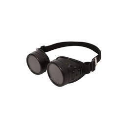 ADULTS STEAMPUNK GOGGLES PERFECT FOR ANY STEAM PUNK FANCY DRESS PARTY MOVIE FILM BOOK OLD ENGLAND GOTHIC NEW MEDIEVAL: BLACK WITH BLACK LENS - PACK OF 1