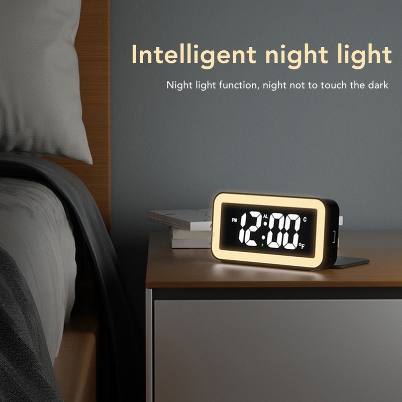 Wireless Charging Alarm Clock USB Reverse Charging LED Large Screen
