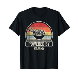 Retro Vintage Powered By Ramen Ramen Lover Gift T-Shirt