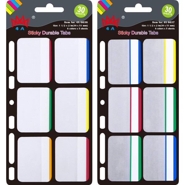 4A Durable File Tabs,Divider Tabs,Page Marker Index Label Flags,Transparent Stickers,