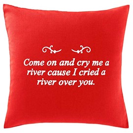 Hippowarehouse Come on and cry me a river 'cause I cried a river over you Printed bedroom accessory cushion cover case 41x41cm