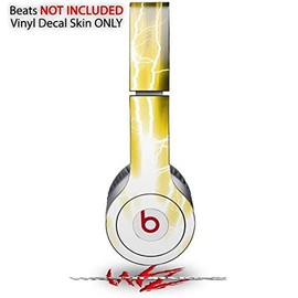 Skin Decal Wrap Works with Original Beats Solo HD Headphones Lightning Yellow Skin Only (Headphones NOT Included)