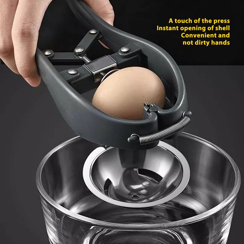 Egg Opener, Stainless Steel Egg Cracker Topper Handheld Automatic Quick
