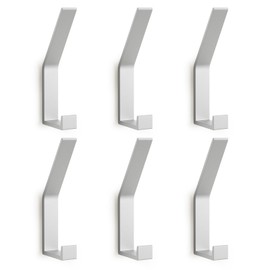 KYOEON Coat Rack Hooks Wall Mounted, White 6Packs, Bath Towel Rope Hooks for Kitchen, Door, Cabinet, Bathroom, Foyers, Hallways, and Bedrooms
