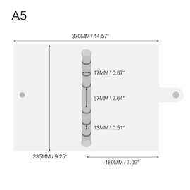 A5 Clear PVC Organizer, 6 Holes, Binder, A5 Binder, 6 Holes, Planner, Loose Leaf Binder Notebook, Office School Supplies Notebook, Includes Bodan