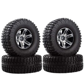 KEEDA 100 mm Rubber Tyres with 1.9 Inch Metal Beadlock Wheels Upgrade Parts for 1/10 RC Rock Crawler Car SCX10 TRX4 D90 CC01
