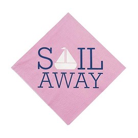 Fun Express - Nautical Girl Lunch Napkins (16pc) for Birthday - Party Supplies - Print Tableware - Print Napkins - Birthday - 16 Pieces