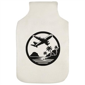 'Jet Plane Over Tropical Island' Hot Water Bottle Cover (HW00036599)