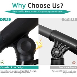 Shintenchi Patio Offset Umbrella with Easy Tilt Adjustment,Crank and Cross Base, Outdoor Cantilever Hanging Umbrella, Sunshade Umbrella Canopy, Navy Blue