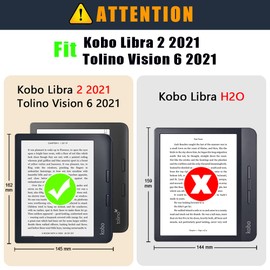 DINGGUAGUA Soft TPU Case Compatible with Tolino Vision Color 2024/Kobo Libra Color 2024/Kobo Libra 2 2021/Tolino Vision 6 2021 eReader Protective Case with Stand Function, Black