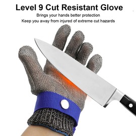 SUJAYU Cutting Gloves Cut Resistant Gloves, Level 9 Cut Proof Gloves Cut Resistant Work Gloves, Kitchen Gloves for Cutting (M)