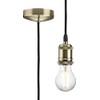 Knightsbridge 1.8m E27 Vintage Pendant Set - Antique Brass, (8271L)